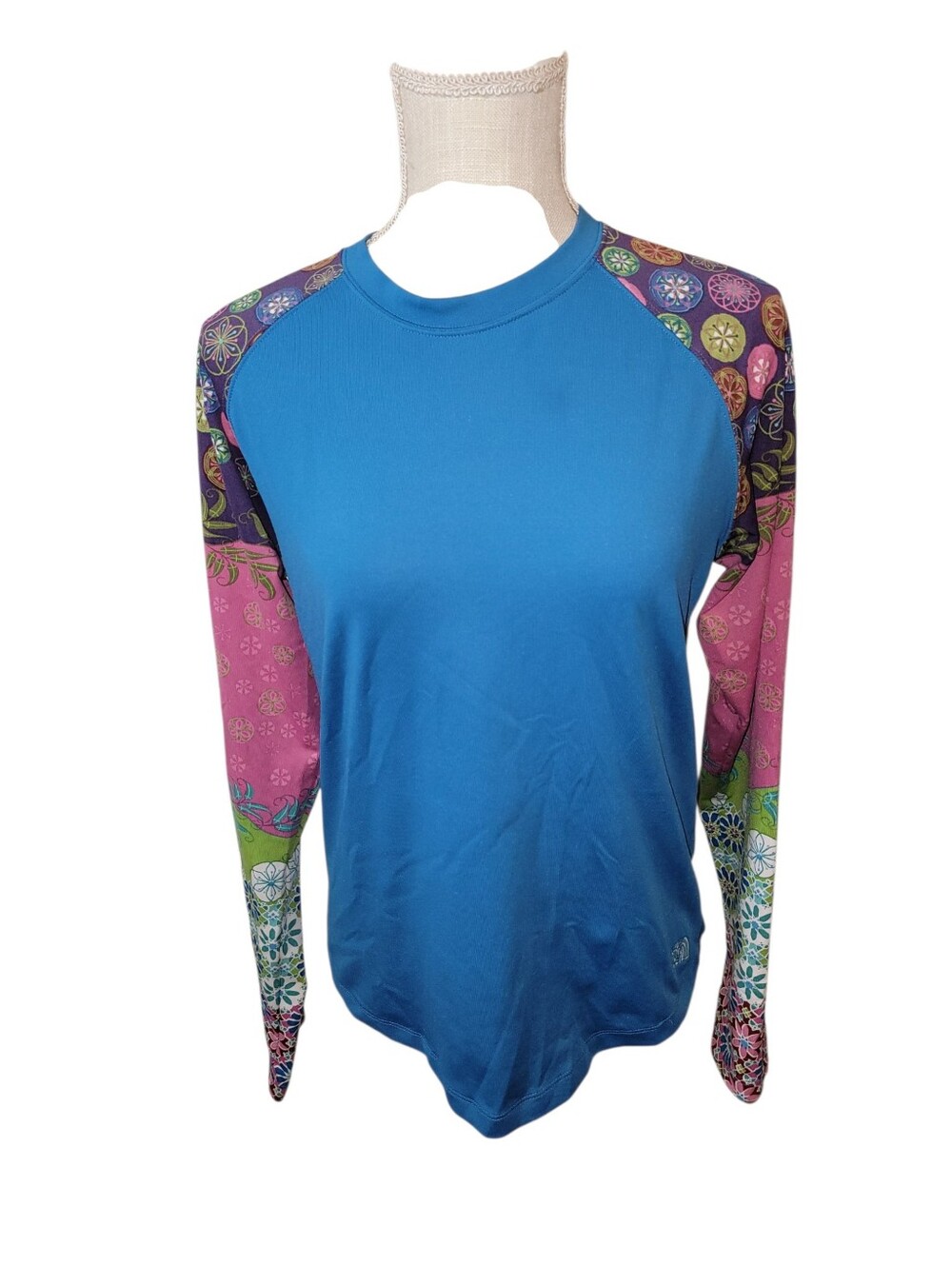 The North Face Blue Multi-Color Long Sleeve Top Size Large